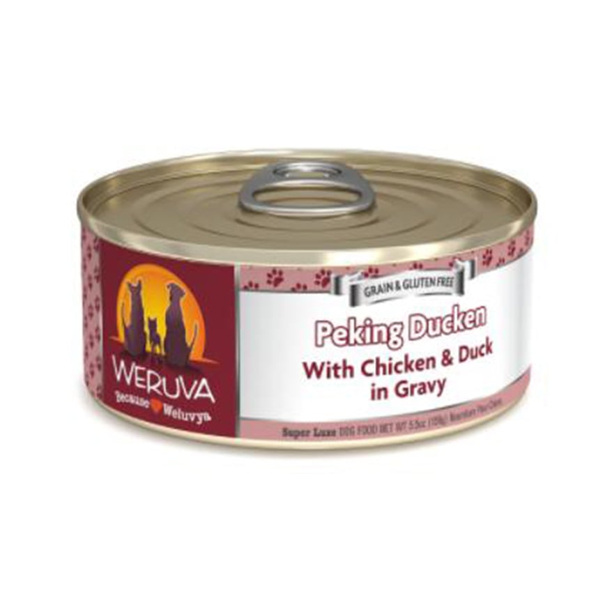 WeRuVa 狗罐頭 經典系列 無骨去皮雞胸肉+鴨胸肉 156g (深紅) (001097)