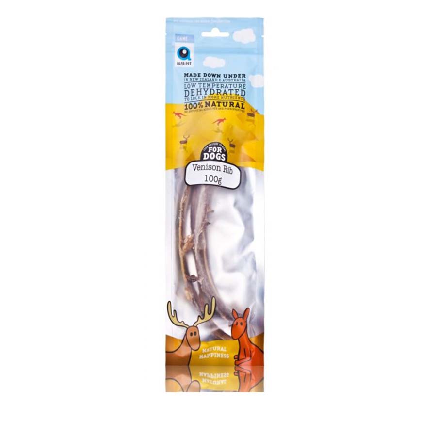 Alfa Pet 新西蘭風乾脫水無穀物 狗小食 鹿肋骨 Venison Ribs for Dogs 100g (000026) (TBS)