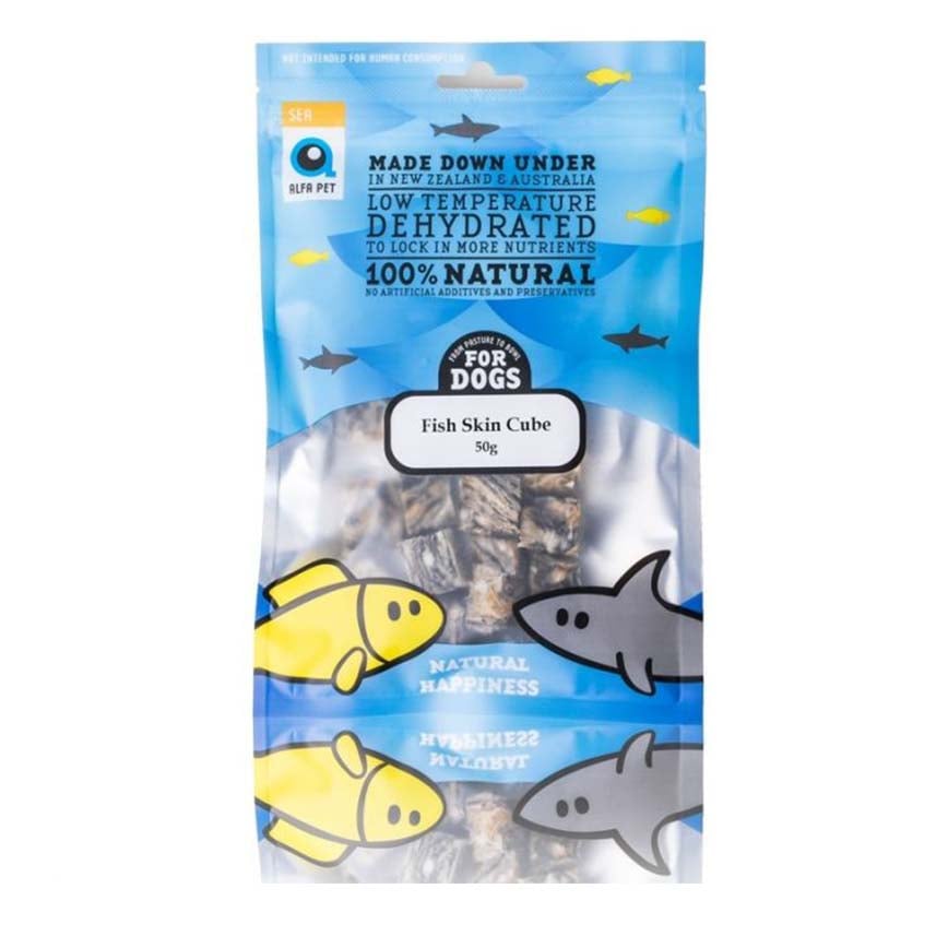 Alfa Pet 新西蘭風乾脫水無穀物 狗小食 魚皮方塊 Fish Skin Cube for Dogs 50g (0001890)
