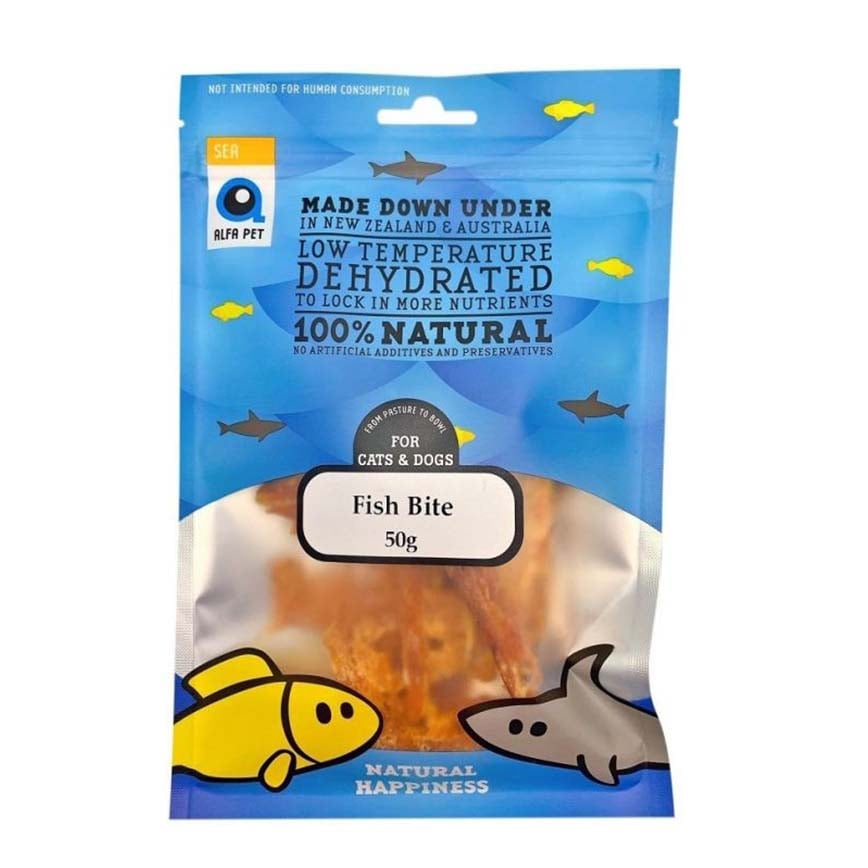 Alfa Pet 新西蘭風乾脫水無穀物 狗小食 鱈魚片 Fish Bite for Dogs 50g (0002524)