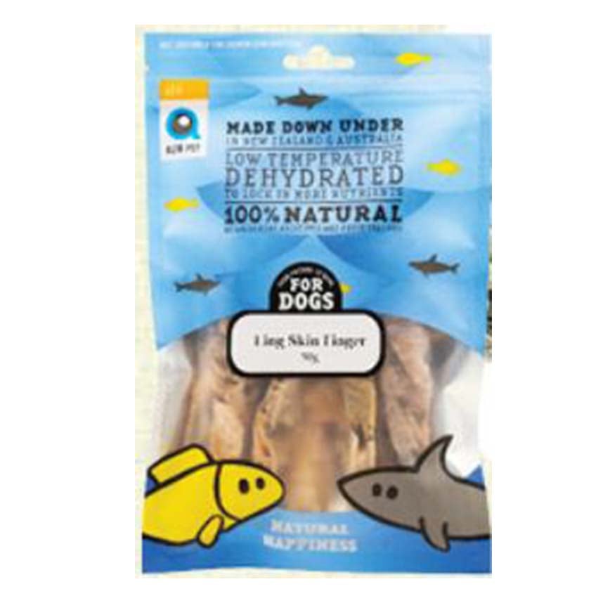 Alfa Pet 新西蘭風乾脫水無穀物 狗小食 鱈鰵魚條 Ling Skin Finger for Dogs 50g (0002796)