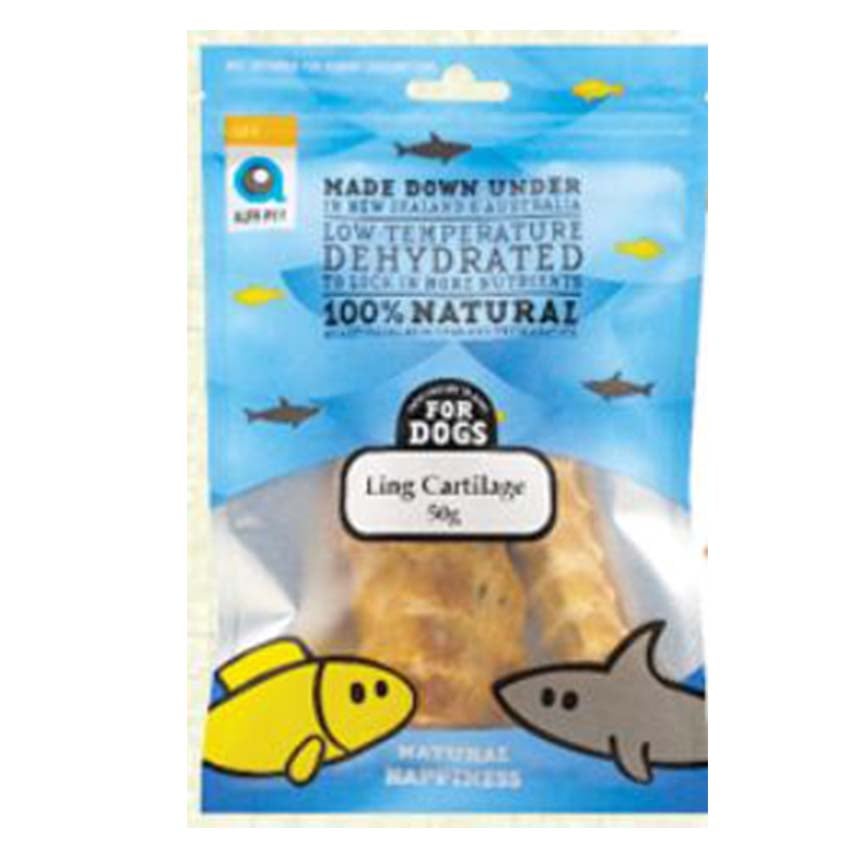 Alfa Pet 新西蘭風乾脫水無穀物 狗小食 鱈鰵魚骨 Ling Cartilage for Dogs 50g (0002797)