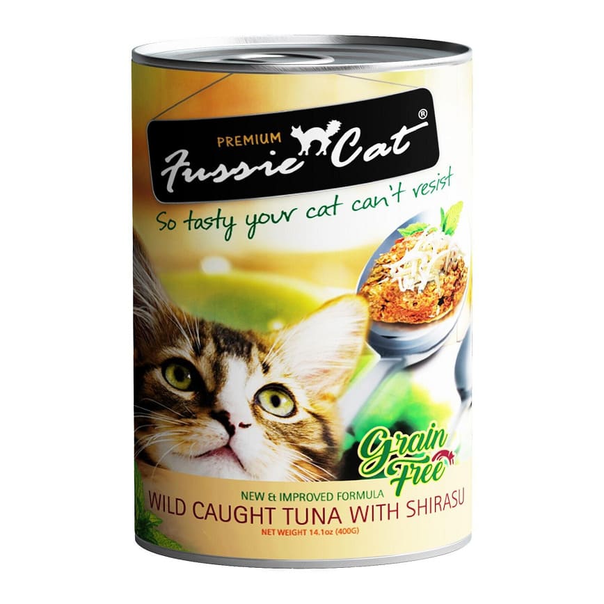 Fussie Cat 貓罐頭 無穀物野生吞拿魚+白飯魚 400g (FU-4SH)
