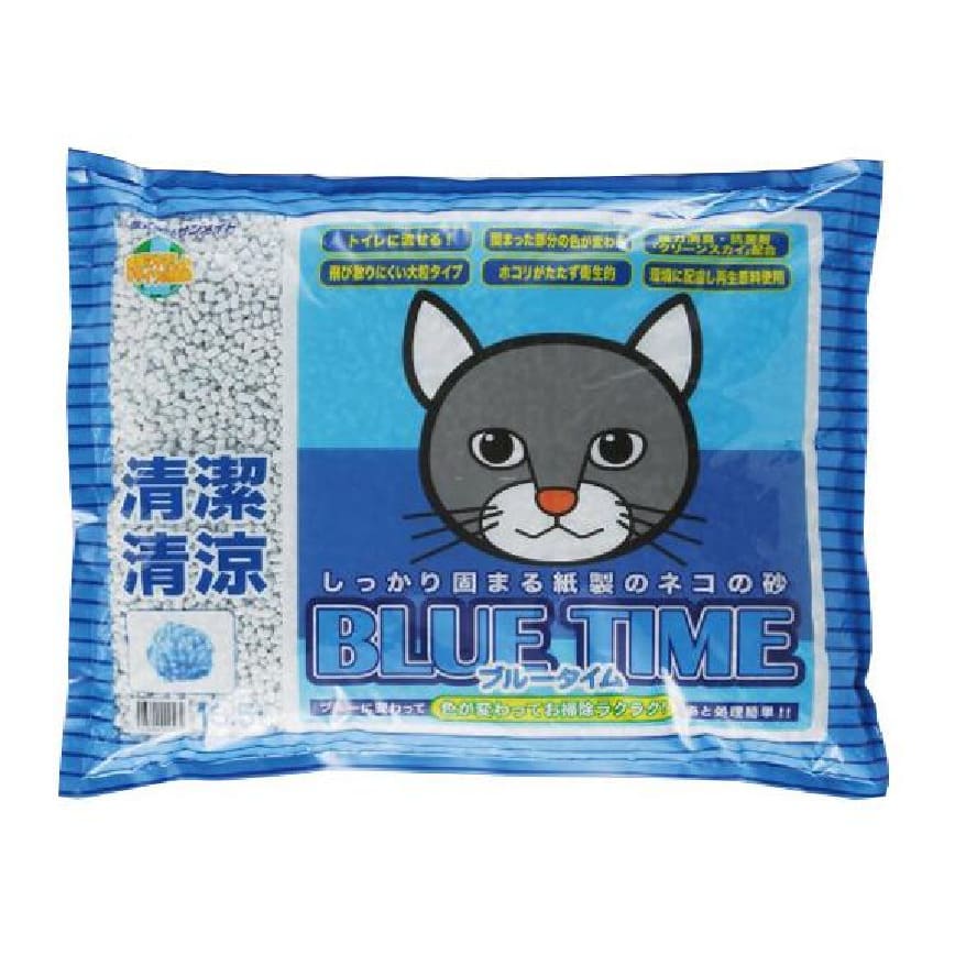 日本SANMATE Blue Time 抗菌易溶 紙貓砂 13.5L (TBS)