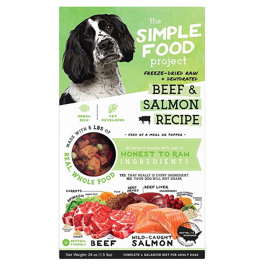 The Simple Food Project 全犬狗糧 凍乾脫水系列 牛及三文魚 1.5lbs