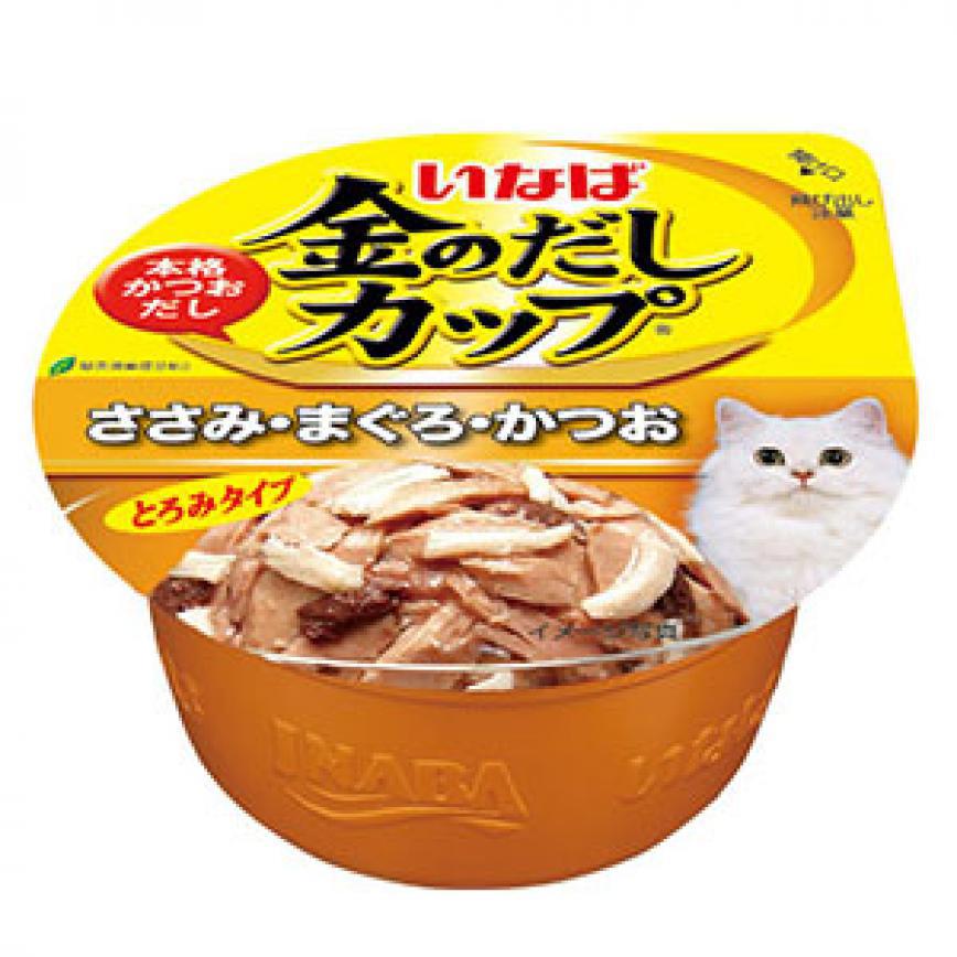 CIAO 貓罐頭 日本金湯鰹味杯 雞肉．金槍魚．柴魚片味 70g