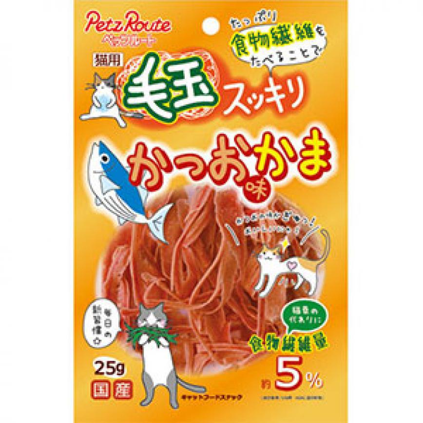 日本Petz Route 毛玉 去毛球 鰹魚片 25g (貓用) (粉橙)