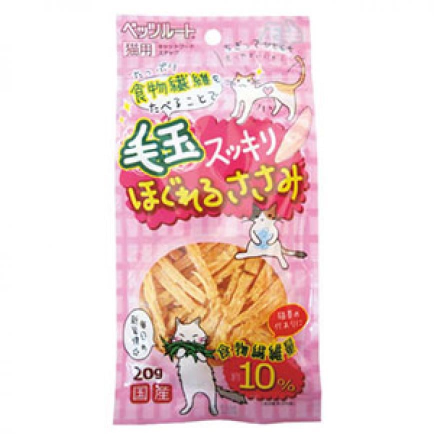 日本Petz Route 毛玉 去毛球 雞肉軟條 20g (貓用) (粉紅)