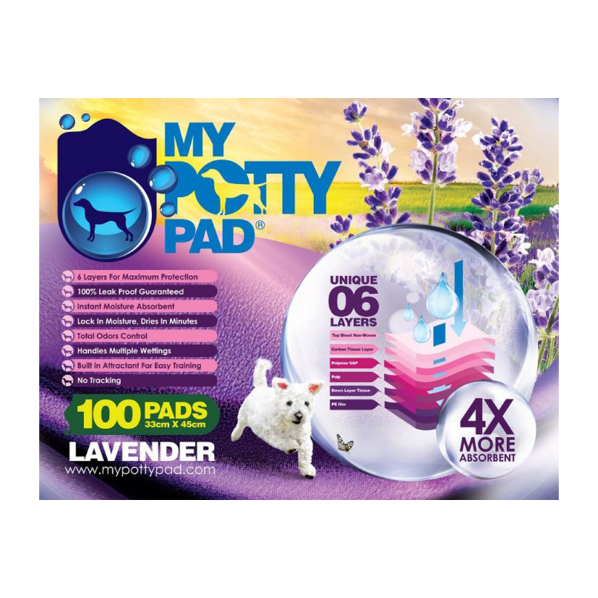 My Potty Pad 殿堂吸 寵物尿墊 狗尿墊 狗尿片 薰衣草味 MPPV100 [33x45 S碼 100PADS]