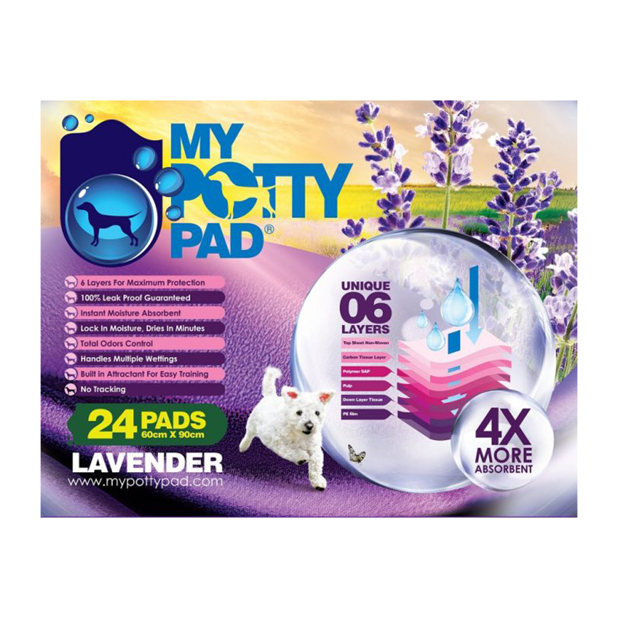 My Potty Pad 殿堂吸 寵物尿墊 狗尿墊 狗尿片 薰衣草味 MPPV024 [60x90 L碼 24PADS]
