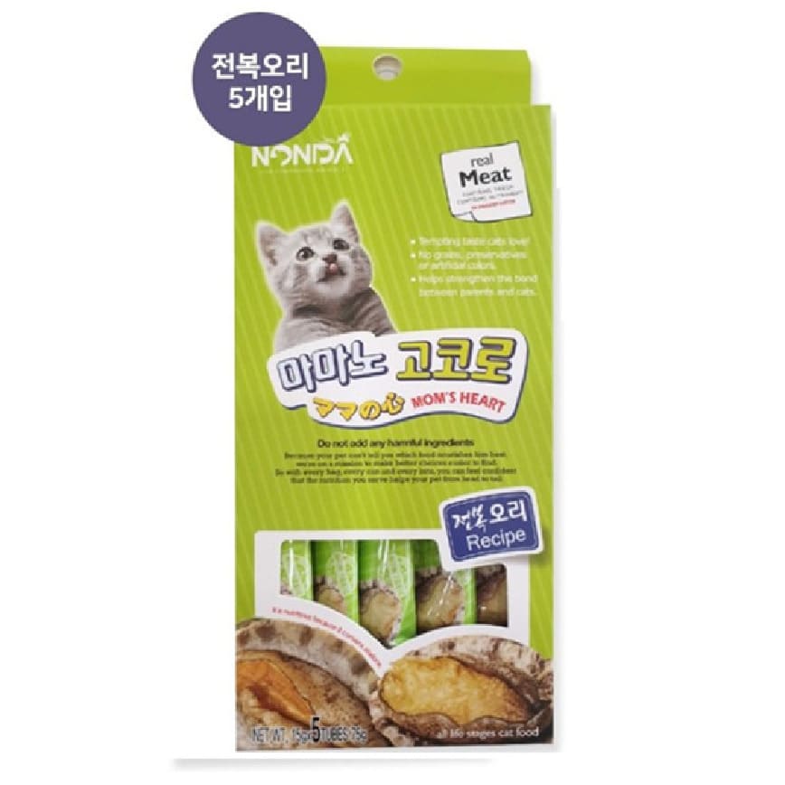 NONDA貓零食-鮑魚鴨美味棒15gx5 (850253) (停售)