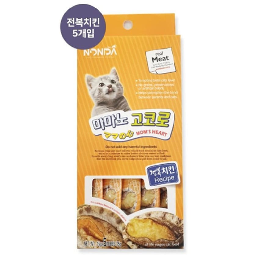 NONDA貓零食-鮑魚雞美味棒15gx5 (850239) (停售)
