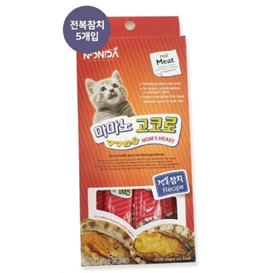 NONDA貓零食-鮑魚金槍魚美味棒15gx5 (850222) (停售)