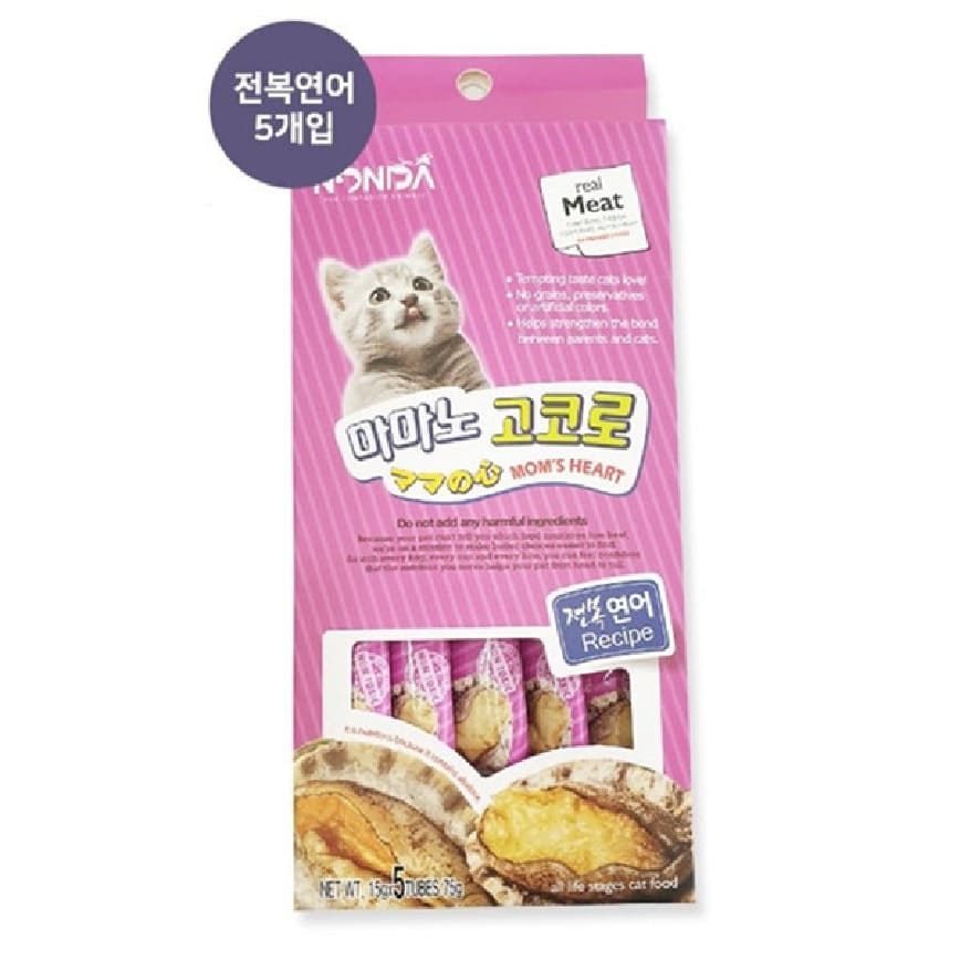 NONDA貓零食-鮑魚三文魚美味棒15gx5 (850246) (停售)