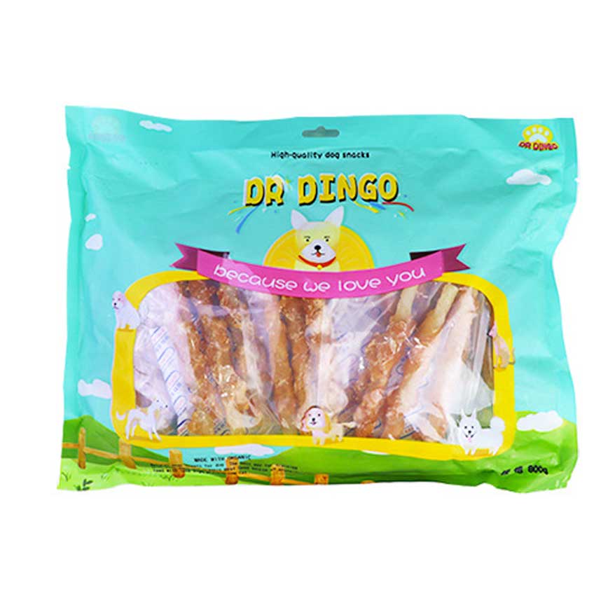 dr dingo 訓犬零食 雞肉繞牛骨磨牙棒 800g (一袋八包)