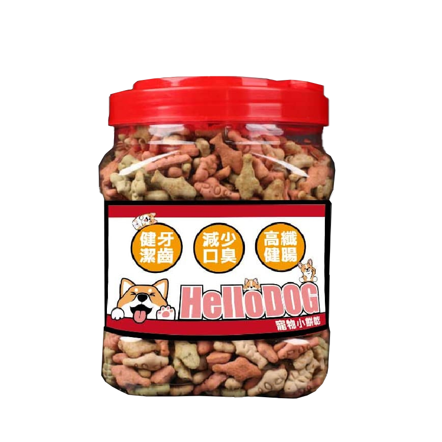 HelloDOG Doggy Treats 輕盈健腸三文魚燕麥狗餅乾 600g