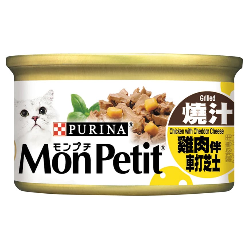 MonPetit 貓罐頭 至尊系列 燒汁雞肉伴車打芝士 85g (車打芝士) (橙黃) (12549928)