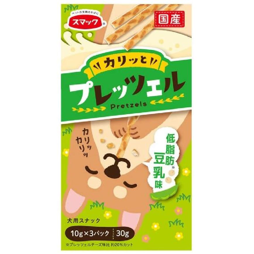 日本SMACK 狗狗百力滋 Dog Pretz 低脂肪 豆乳味 30g (綠)