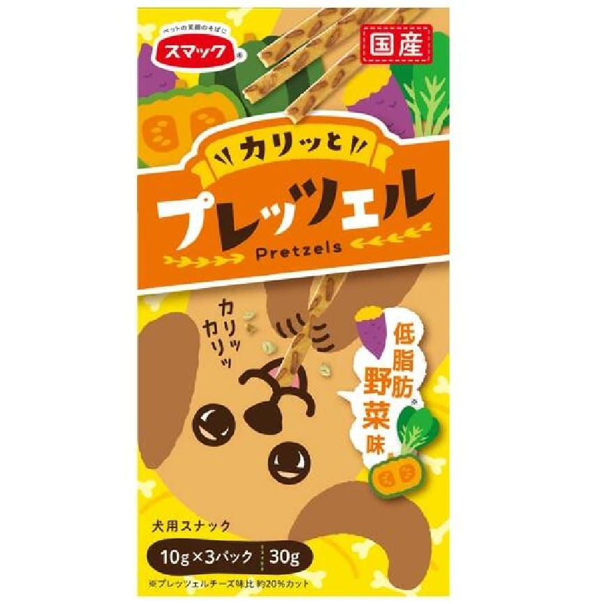 日本SMACK 狗狗百力滋 Dog Pretz 低脂肪 野菜味 30g (橙)