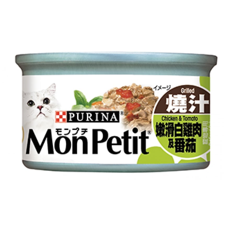MonPetit 貓罐頭 至尊系列 嫩滑白雞肉及番茄 85g (野菜系列) (青粉紅) (NE12341190)