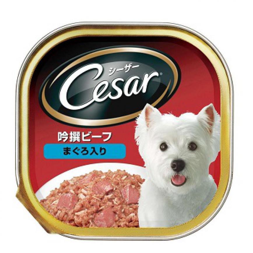 Cesar西莎 鋁罐狗罐頭 日系牛肉及吞拿魚味 100g (瑕疵品) (停售)