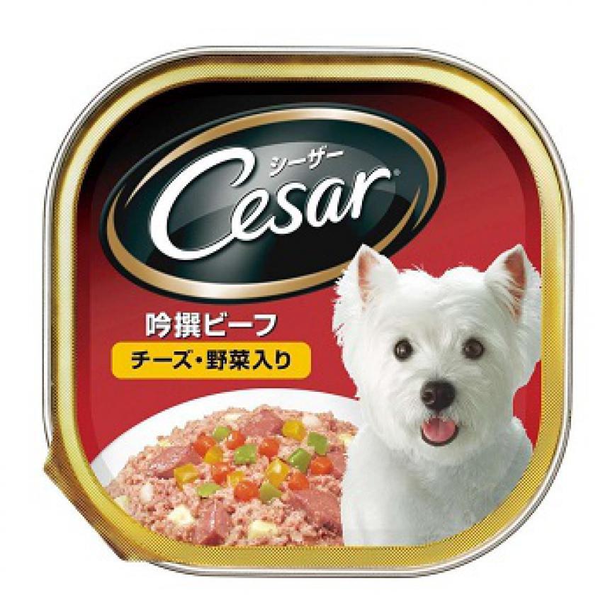 Cesar西莎 鋁罐狗罐頭 日系牛肉及芝士味 100g (紅色) (10120673) (瑕疵品) (停售)