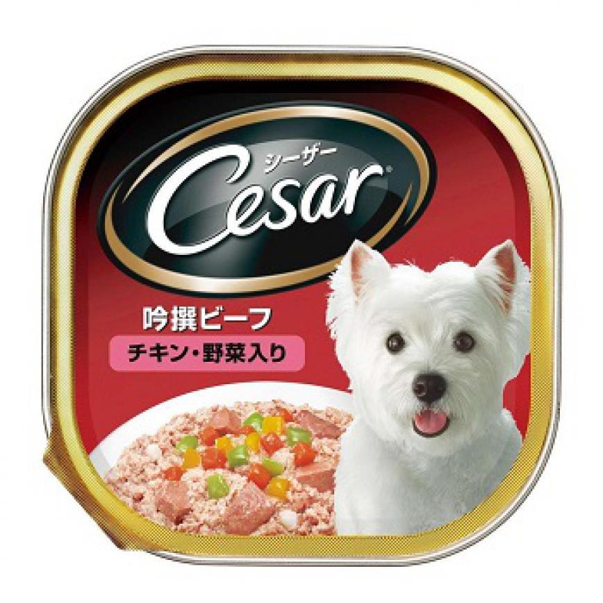 Cesar西莎 鋁罐狗罐頭 日系野菜牛肉及雞肉味 100g (10193344) (瑕疵品) (停售)