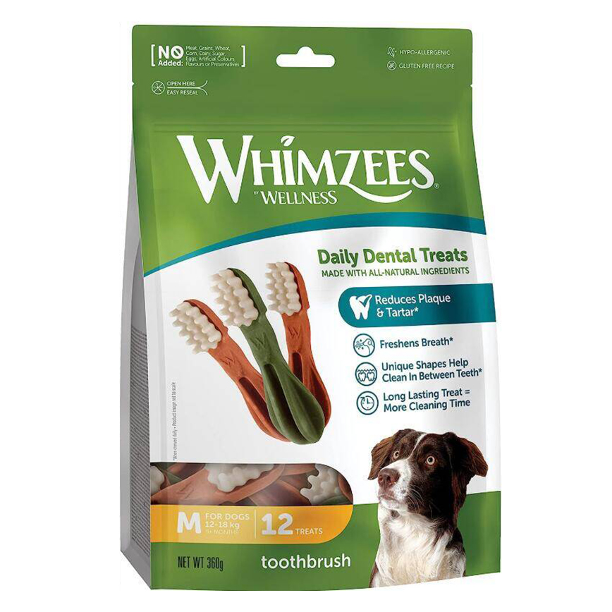 WHIMZEES 中型犬專用高效潔齒骨 白色刷頭 12支 (WHZ303)