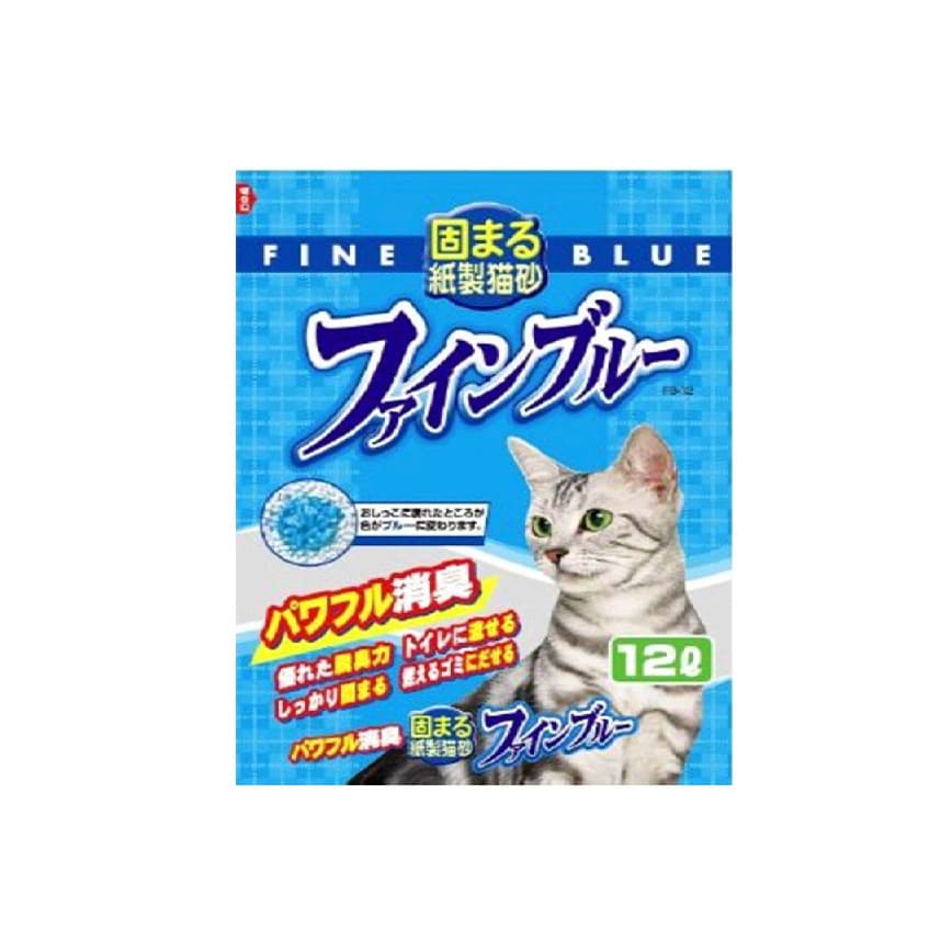 日本Hitachi Fine Blue 變色消臭 紙貓砂 12L