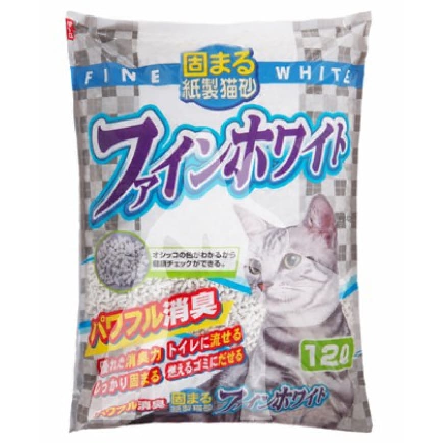 日本Hitachi Fine White 變色消臭 紙貓砂 12L