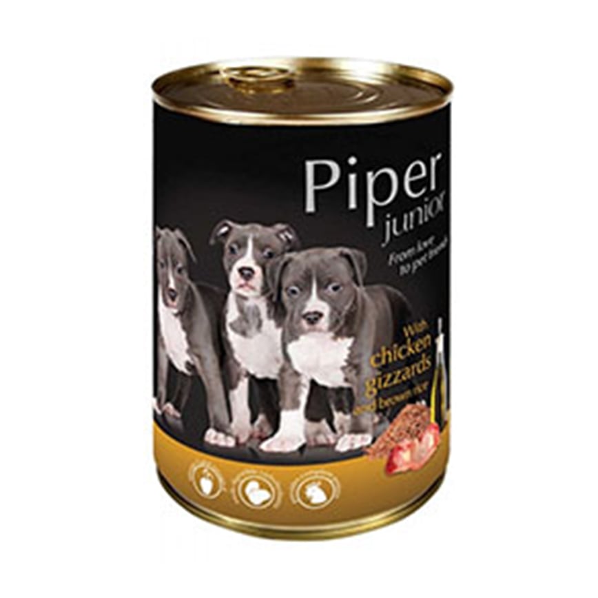 Piper 黑鑽狗罐頭系列 幼犬配方 雞胗+糙米 400g (PCGJ400)