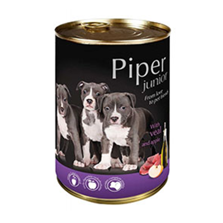 Piper 黑鑽狗罐頭系列 幼犬配方 牛仔肉+蘋果 400g (PVJ400)
