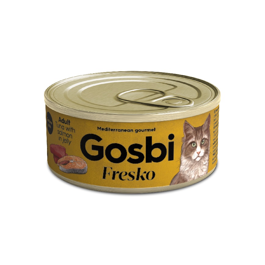 Gosbi Fresko 無穀物貓罐頭 成貓配方 吞拿魚及果凍三文魚 70g (GFTS70)