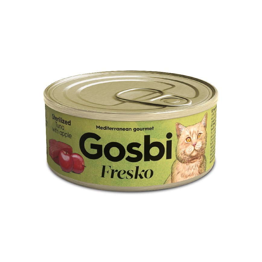 Gosbi Fresko 無穀物貓罐頭 絕育配方 吞拿魚及蘋果 70g (GFTA70)