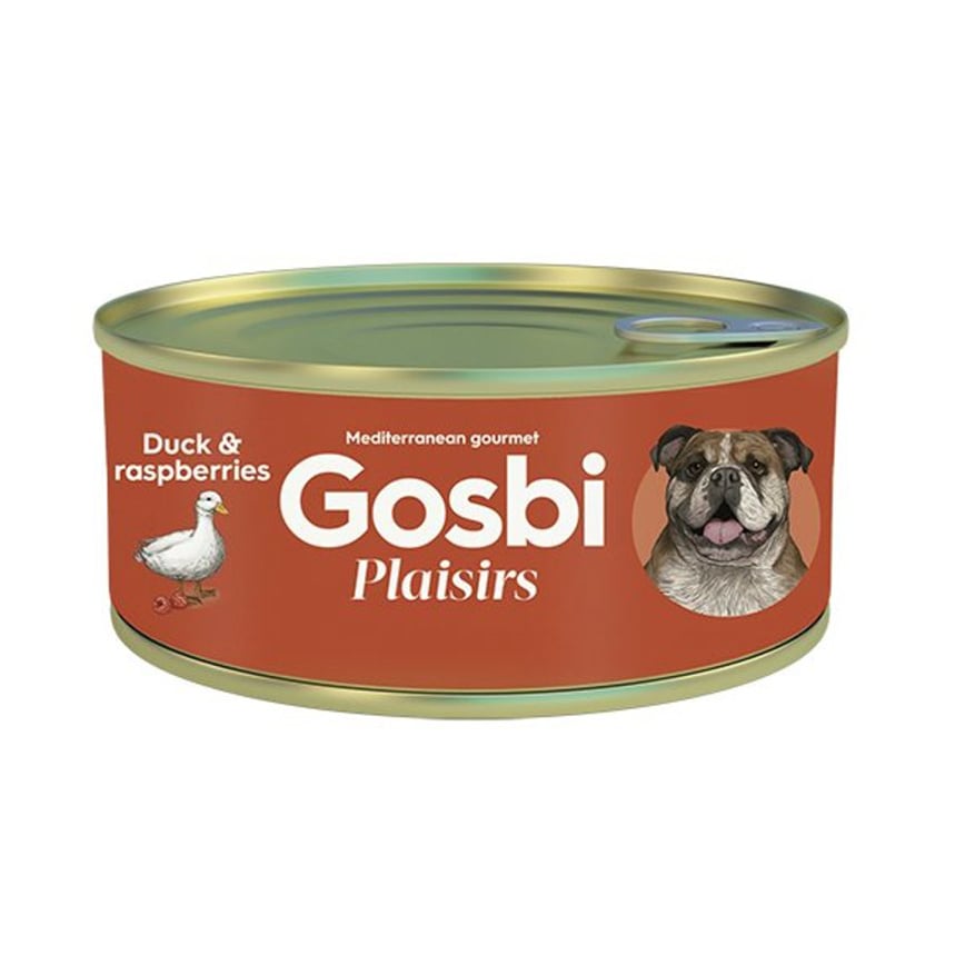 Gosbi Plaisirs 無穀物狗罐頭 鴨肉及紅桑子 185g (GPDR185)