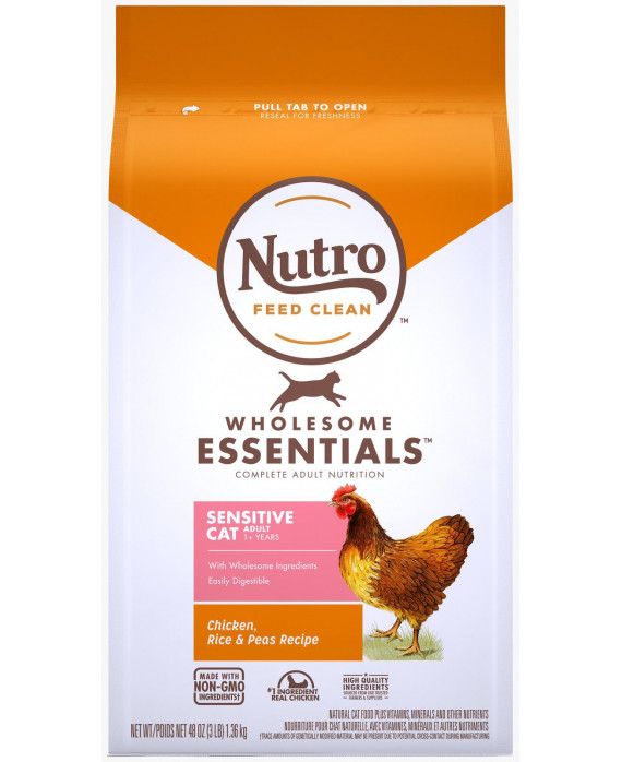 Nutro 全護營養系列 成貓腸胃敏感配方 (農場鮮雞+糙米) 3lb (10223598) (賞味期限2021.04.29)