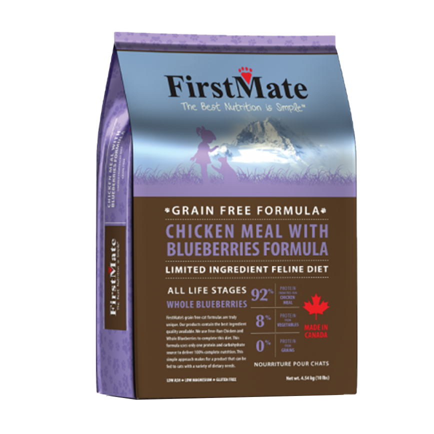 FirstMate 貓糧 無穀物全貓糧 雞肉+藍莓 4.54kg (10lb 或3包1.8kg夾袋出)