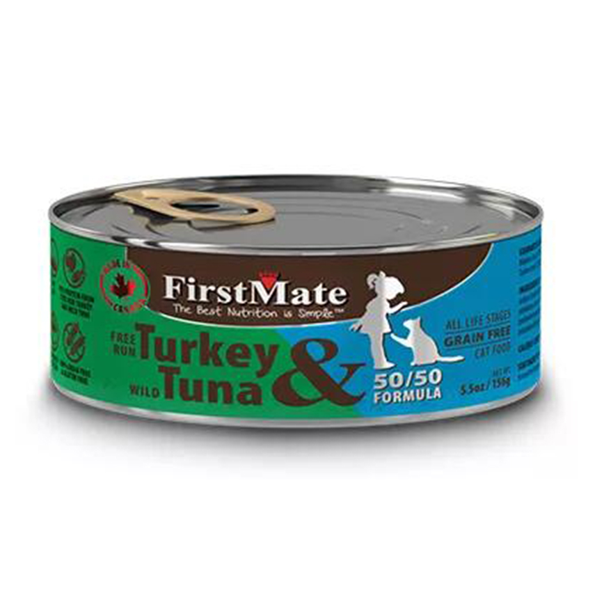 FirstMate 貓罐頭 無穀物走地火雞+野生吞拿魚 156g