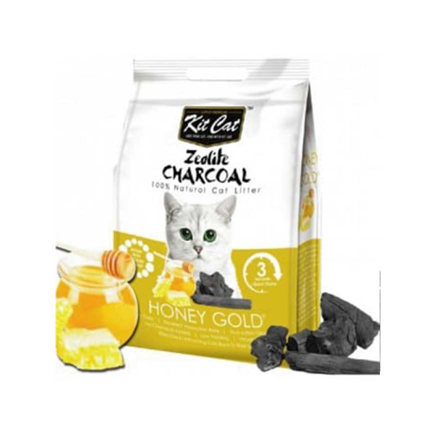 Kit Cat 沸石活性炭超強凝結貓砂 蜂蜜 4kg (KC-777)