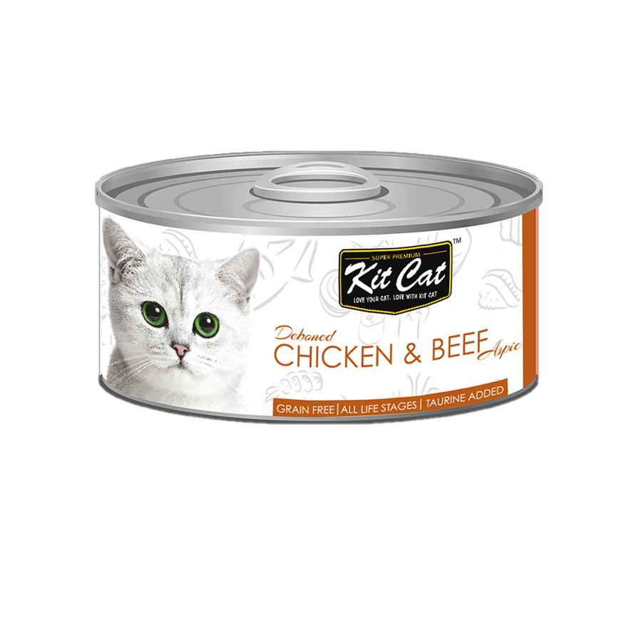 Kit Cat 無穀物肉凍貓罐頭 雞肉+牛 80g (KC-2218)