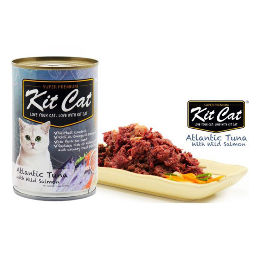 Kit Cat 貓罐頭 太平洋吞拿魚+野生三文魚 400g (KC-449)
