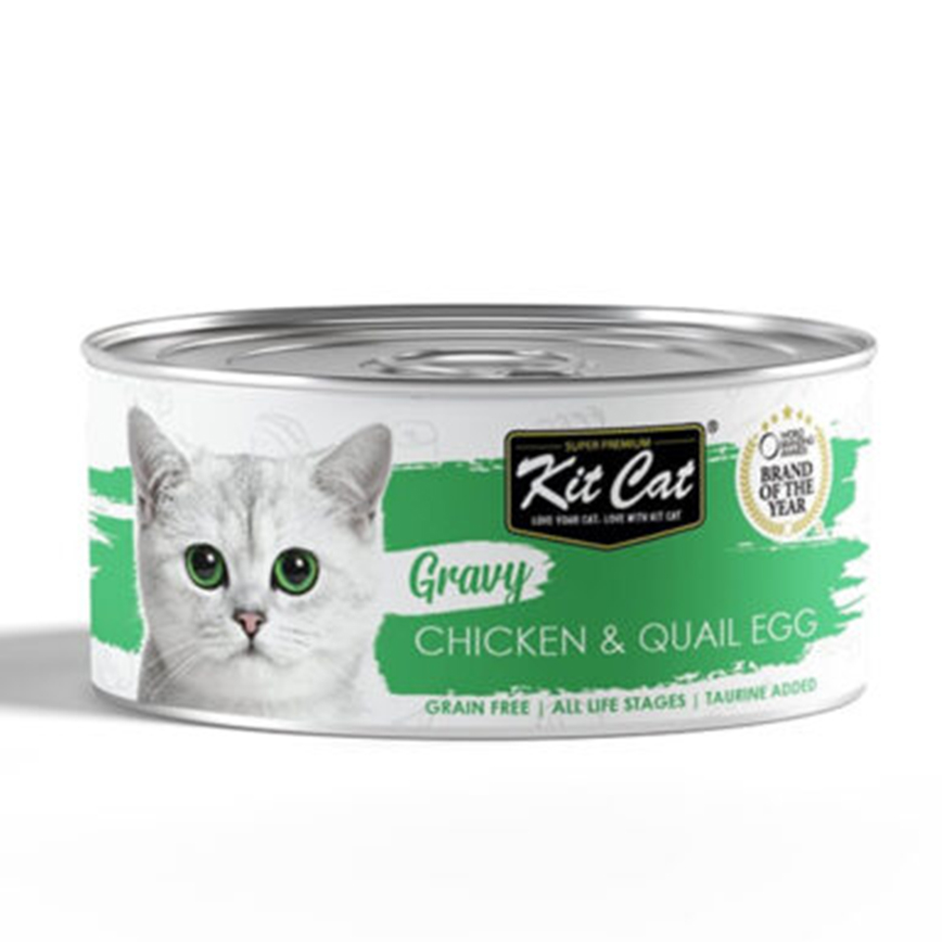 Kit Cat GravySeries 貓罐頭 鮮嫩營養肉汁湯 雞+鵪鶉蛋 70g (KC-3118)