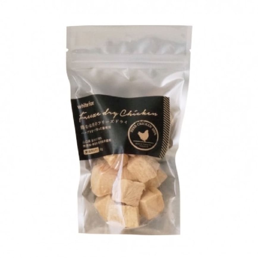 日本WHITE FOX 凍乾脫水 日本山口縣 雞胸柳 角切 45g (貓用)