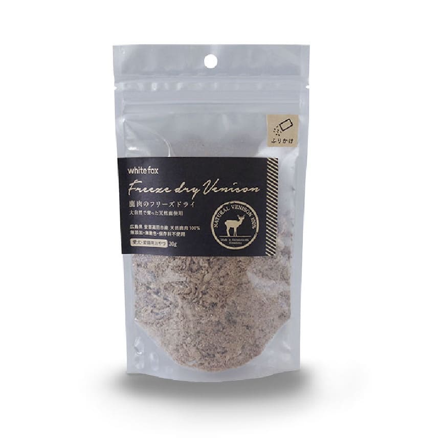 日本WHITE FOX 凍乾脫水 日本國產 拌食天然鹿肉粉 30g (貓犬用)