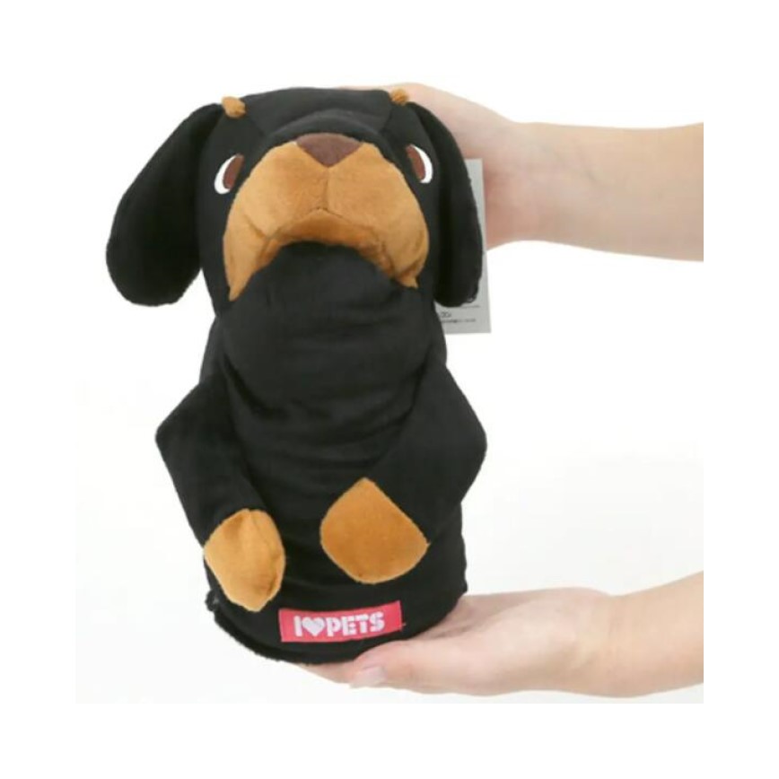 日本Bonbi ILOVEPETS Animal Mitten LoveDog 狗狗手偶玩具 臘腸狗(黑) 一個入