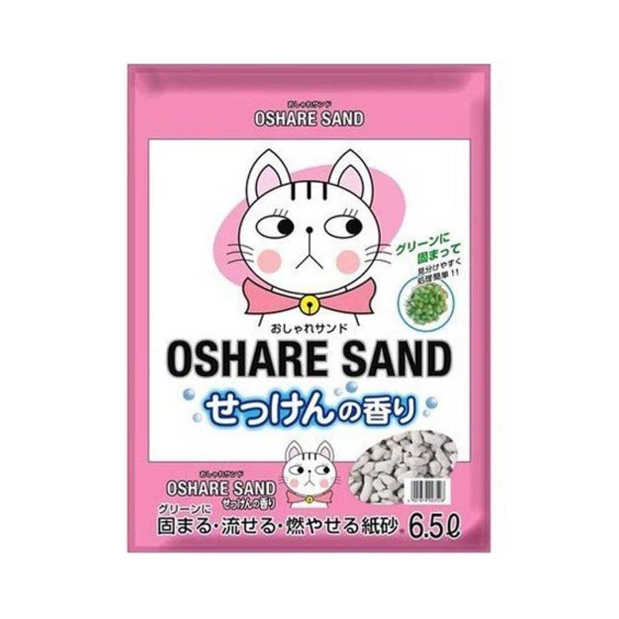 日本Oshare Sand 紙貓砂 肥皂味 6.5L (粉紅) TBS