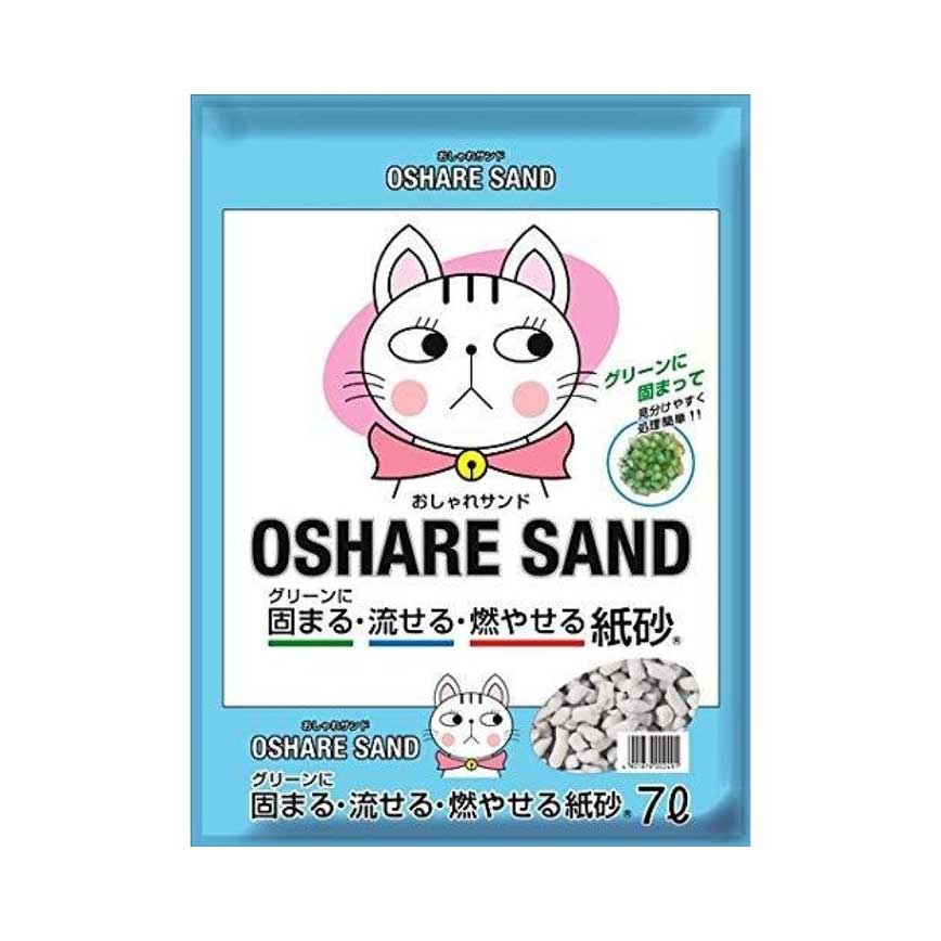 日本Oshare Sand 紙貓砂 原味 7L (藍)