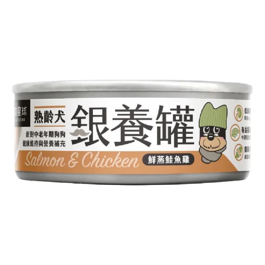 汪喵星球 狗 熟齡 低鈉無膠 鮭魚雞 80g