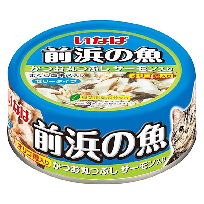 CIAO 貓罐頭 INABA 前浜の魚 原條拆肉鰹魚+三文魚 115g (IWF-145) 圖 1