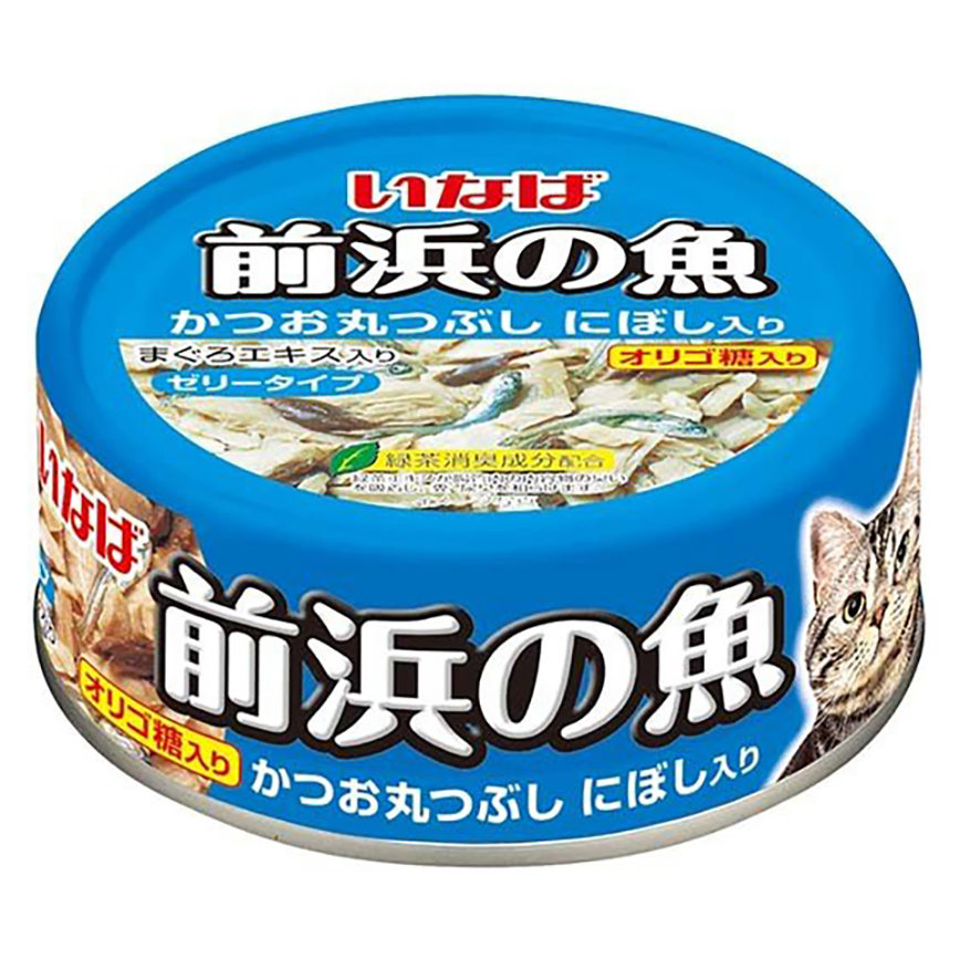 CIAO 貓罐頭 INABA 前浜の魚 原條拆肉鰹魚+小魚乾 115g (IWF-143) 圖 1